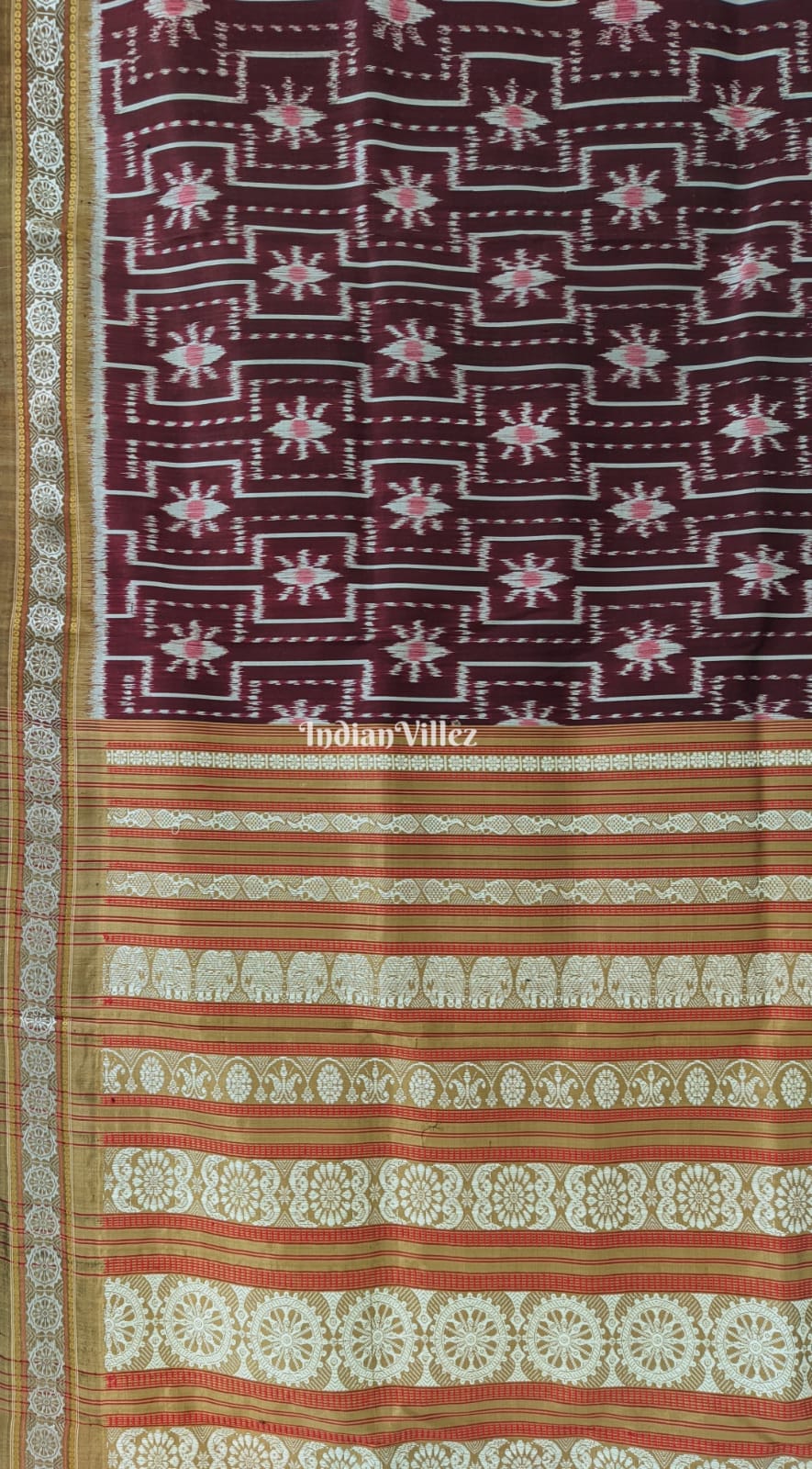 Coffee Color Crabs Design Contemporary Silk Saree