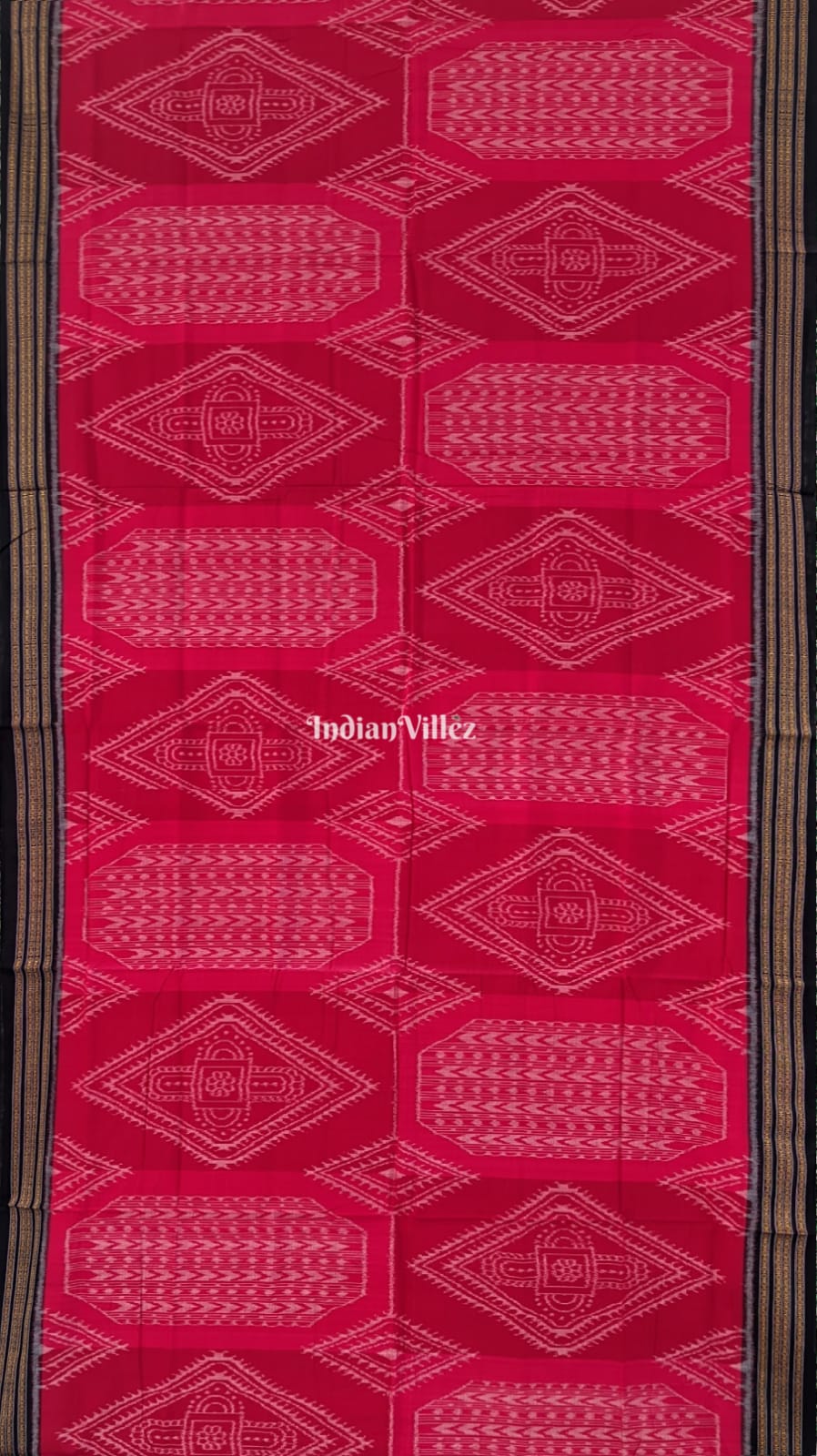 Red Odisha Ikat Sambalpuri Cotton Saree