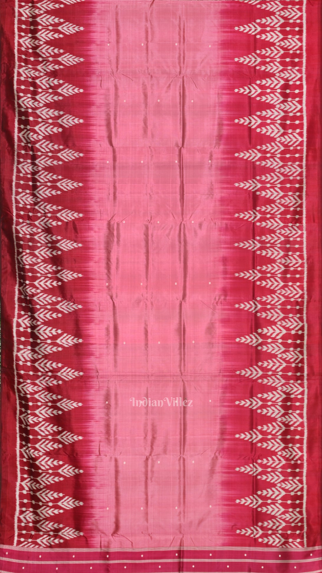 Onion Pink Red Buti Design Odisha Ikat Contemporary Silk Saree