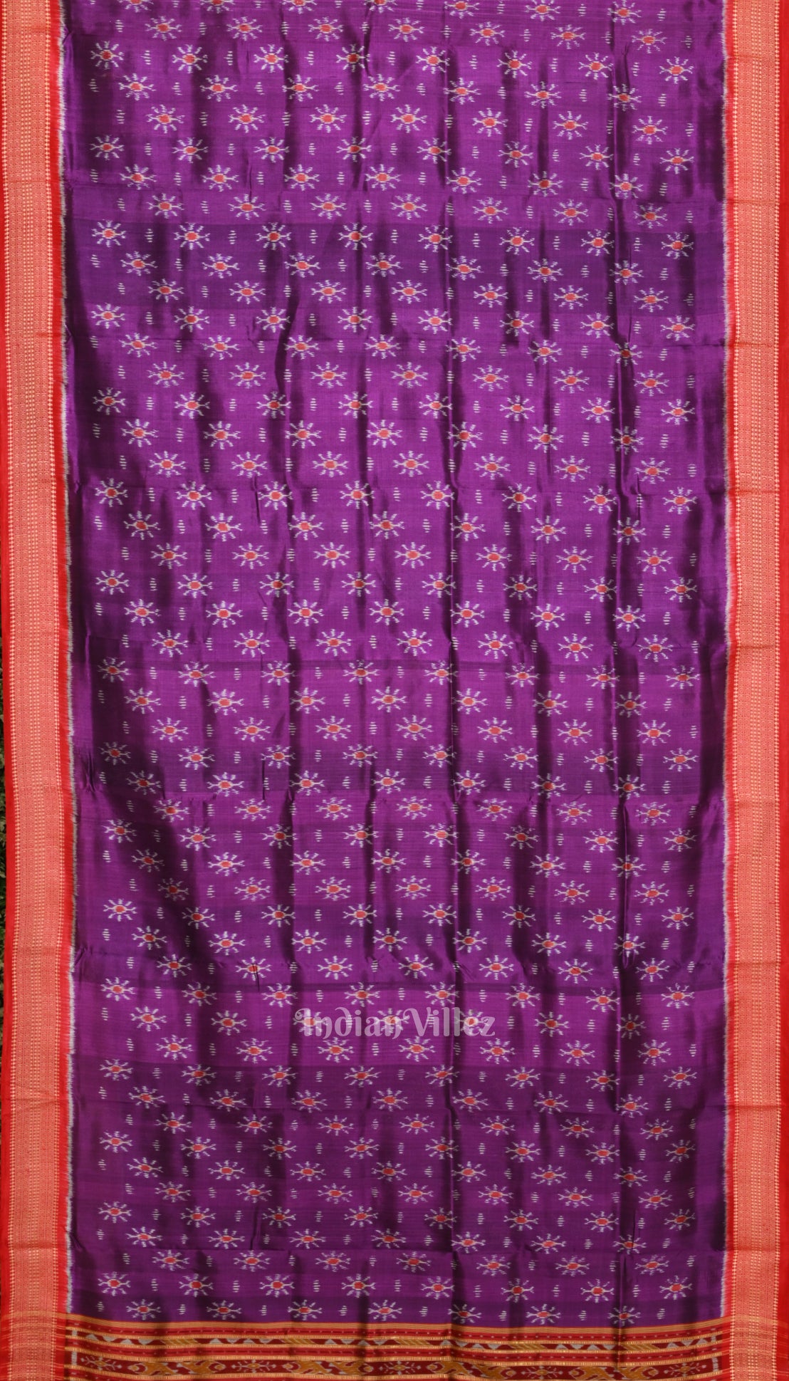 Purple Red Odisha Khandua Silk Saree 