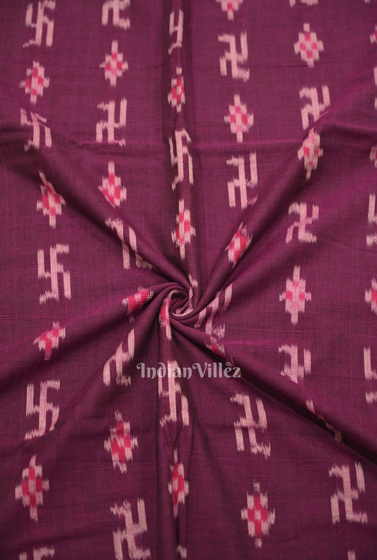 Purple Pasapali Swastik Sambalpuri Ikat Cotton Fabric