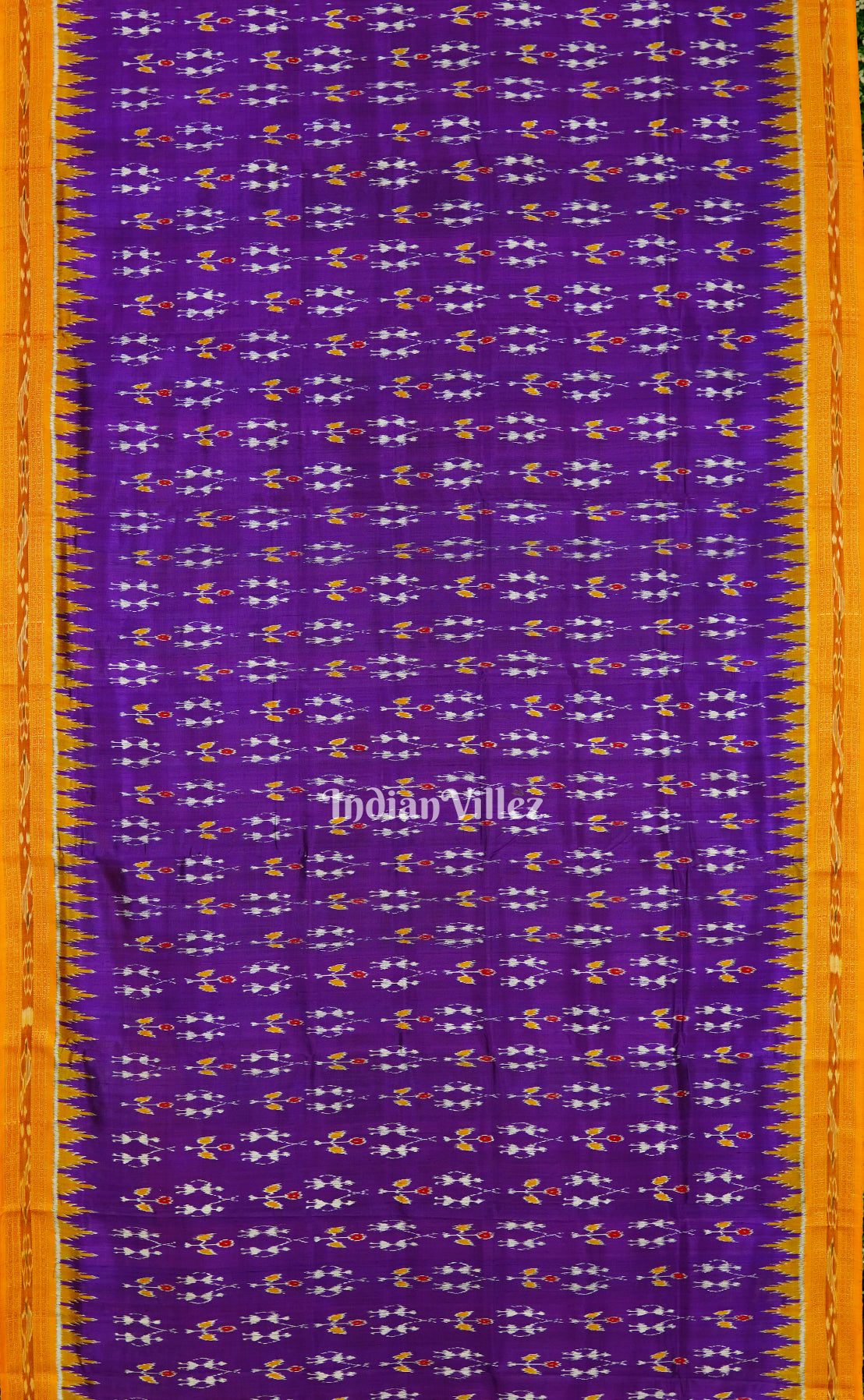 Purple Tribal Theme Odisha Ikat Khandua Silk Saree