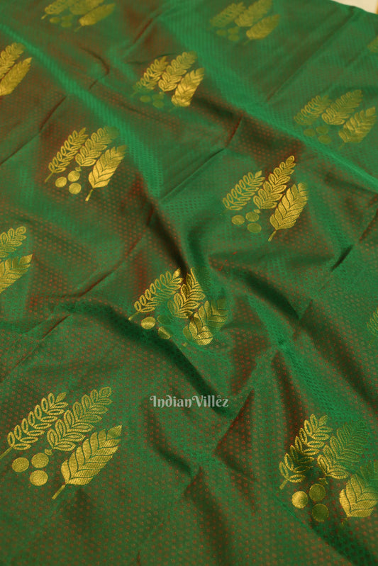 Green With Pink Pure Kanjivaram Silk Saree