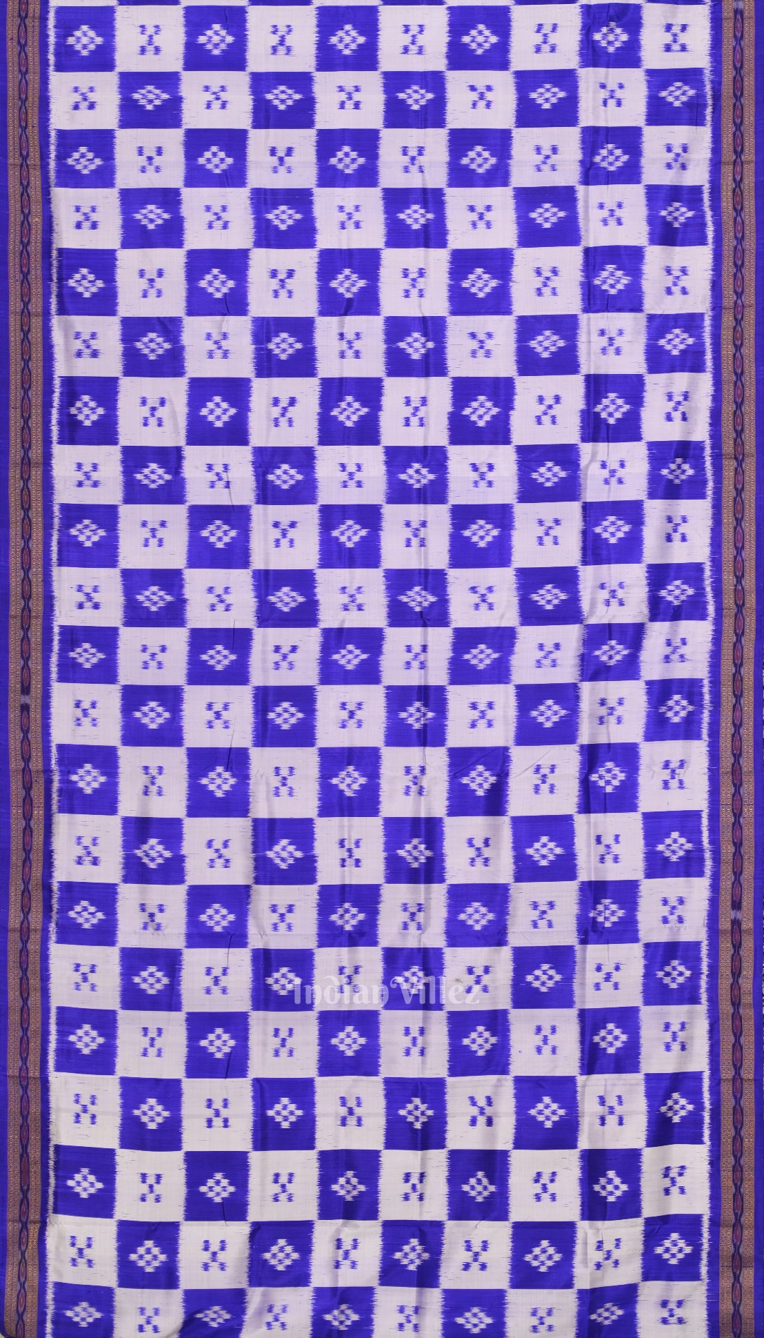 Royal Blue Pasapali Theme Odisha Handloom Khandua Silk Saree