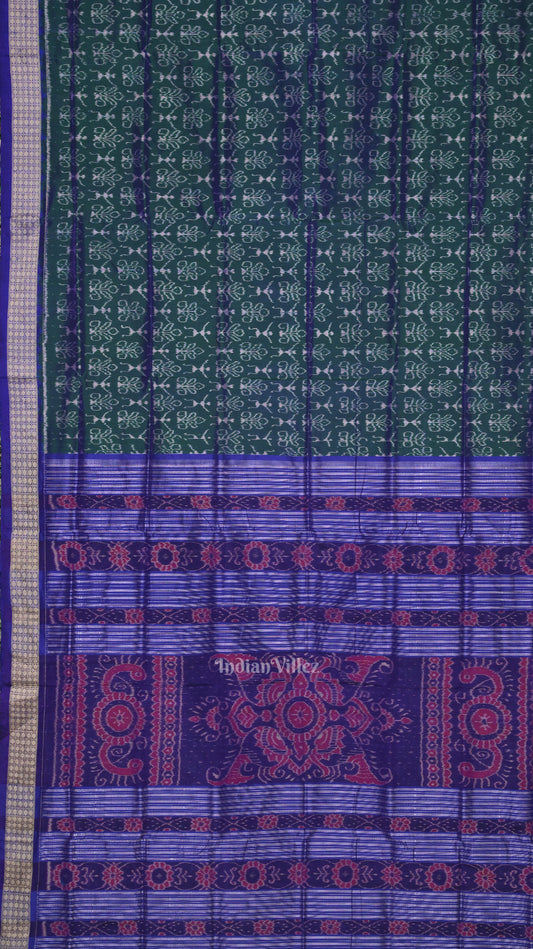 Cadmium Green Tribal Theme  Odisha Handloom Sambalpuri Silk Saree