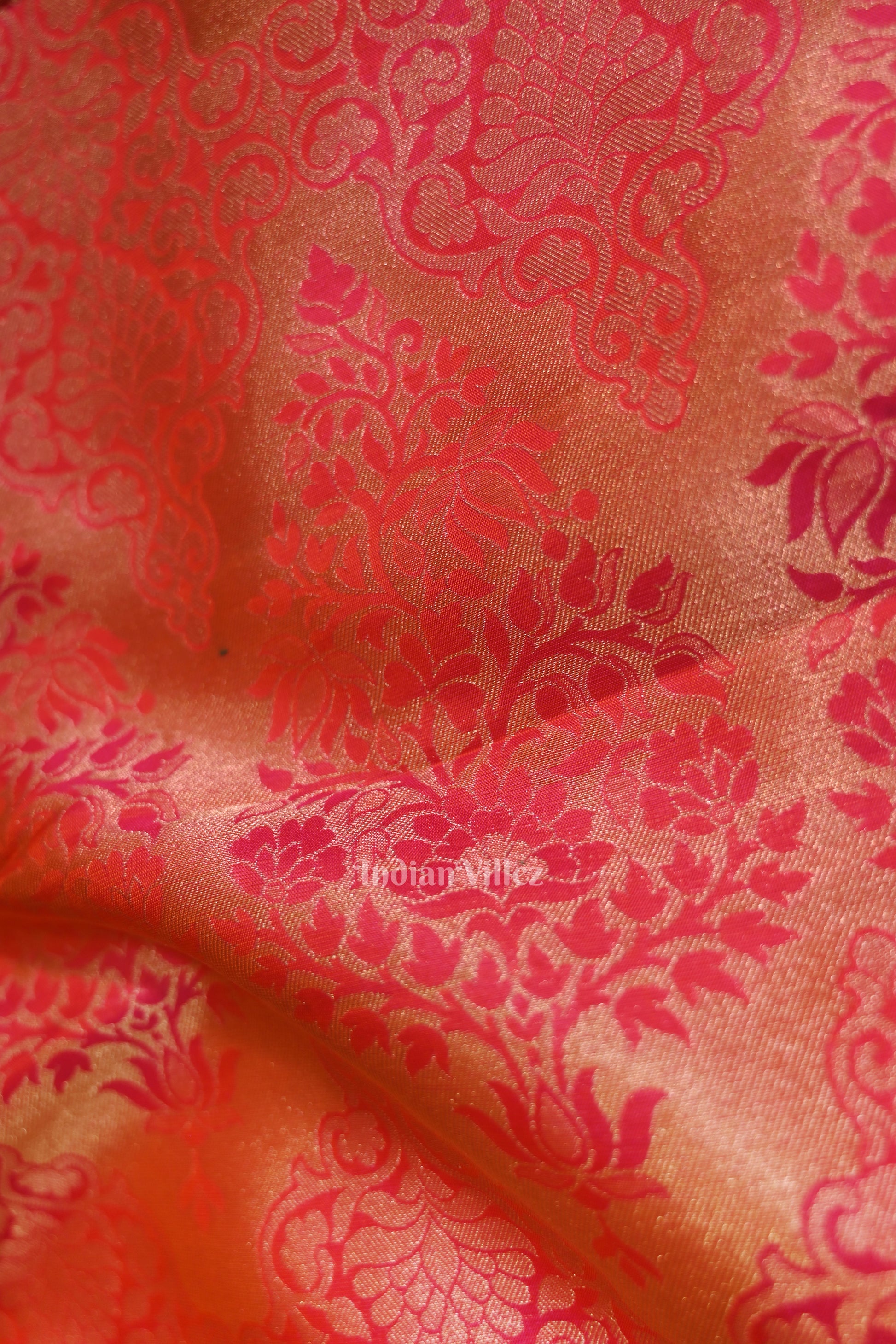 Hot Pink  pure authentic Kanjivaram Silk Saree with  Zari Brocade