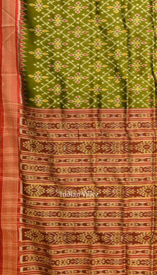 Maroon Phoda Kumbha Odisha Ikat Khandua Silk Saree