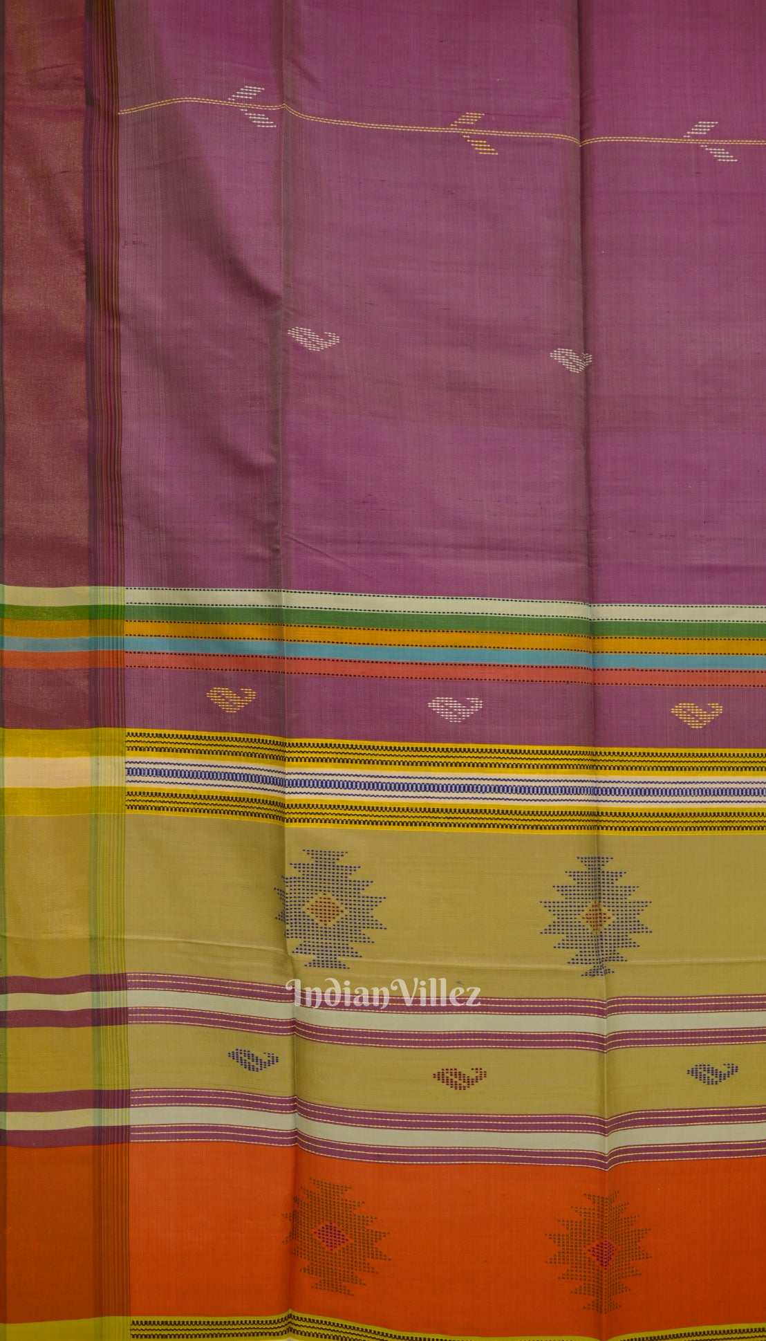 Pink With Multicolor Design Pure South Soft Silk Saree