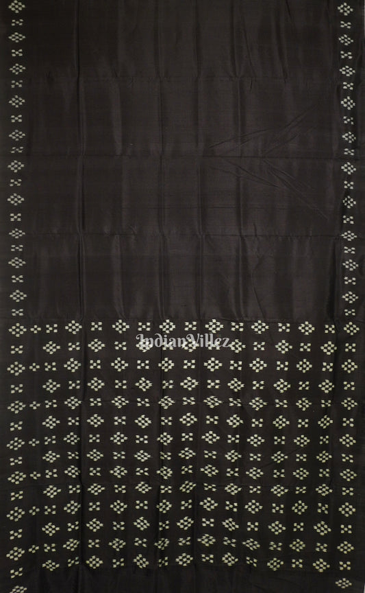 Black Coulor With Pasapalli Border Contemporary Odisha Handloom Silk Saree