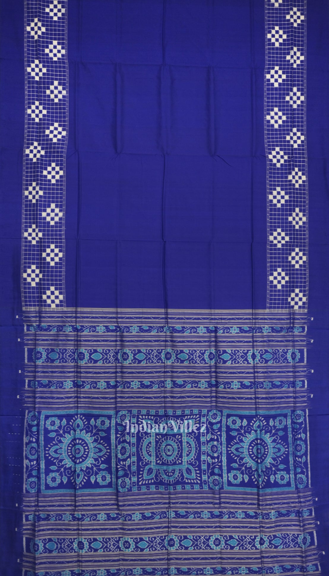 Blue Contemporary Pasapali Sambalpuri Silk Saree