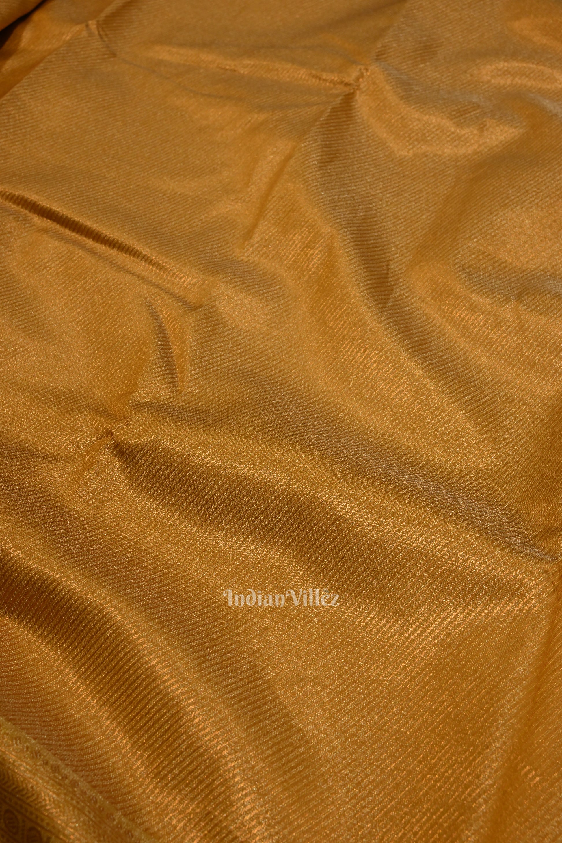 Mustard Yellow Pure Kanjivaram Tissue Silk Saree