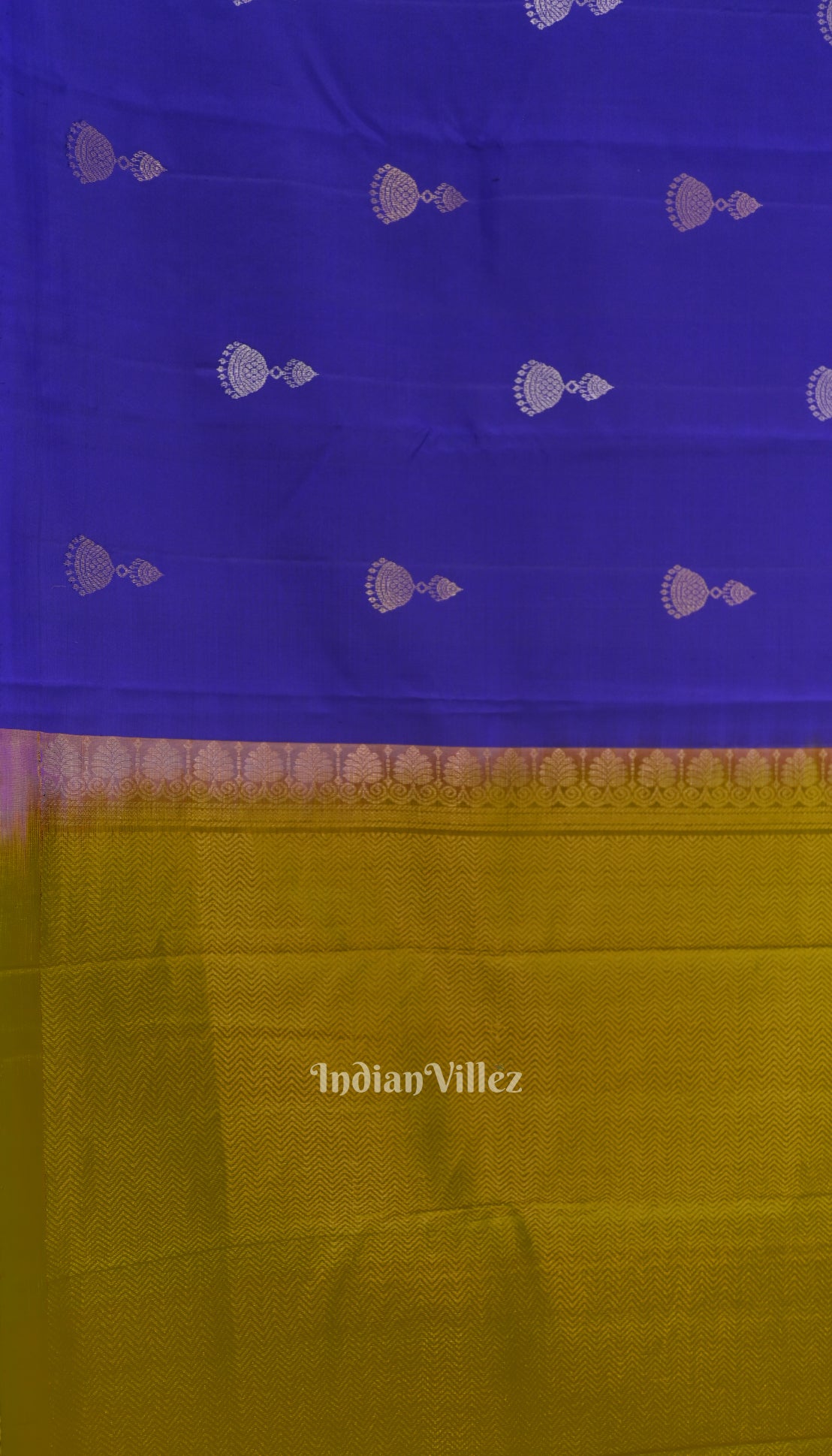 Blue With Parrot Green Pure Kanjivaram Soft Silk Saree