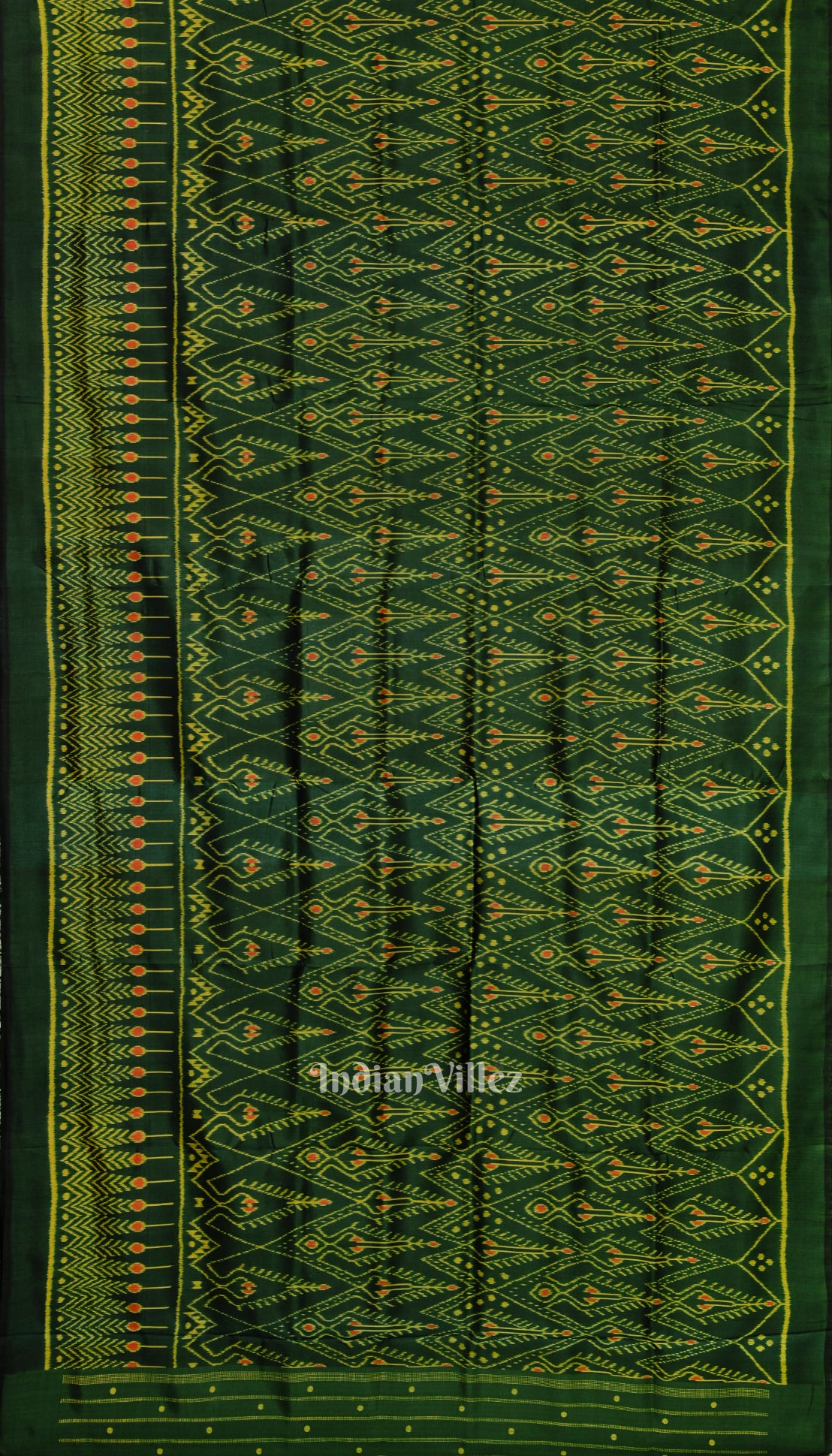 Green Yellow Designeer Odisha Ikat Contemporary Silk Saree