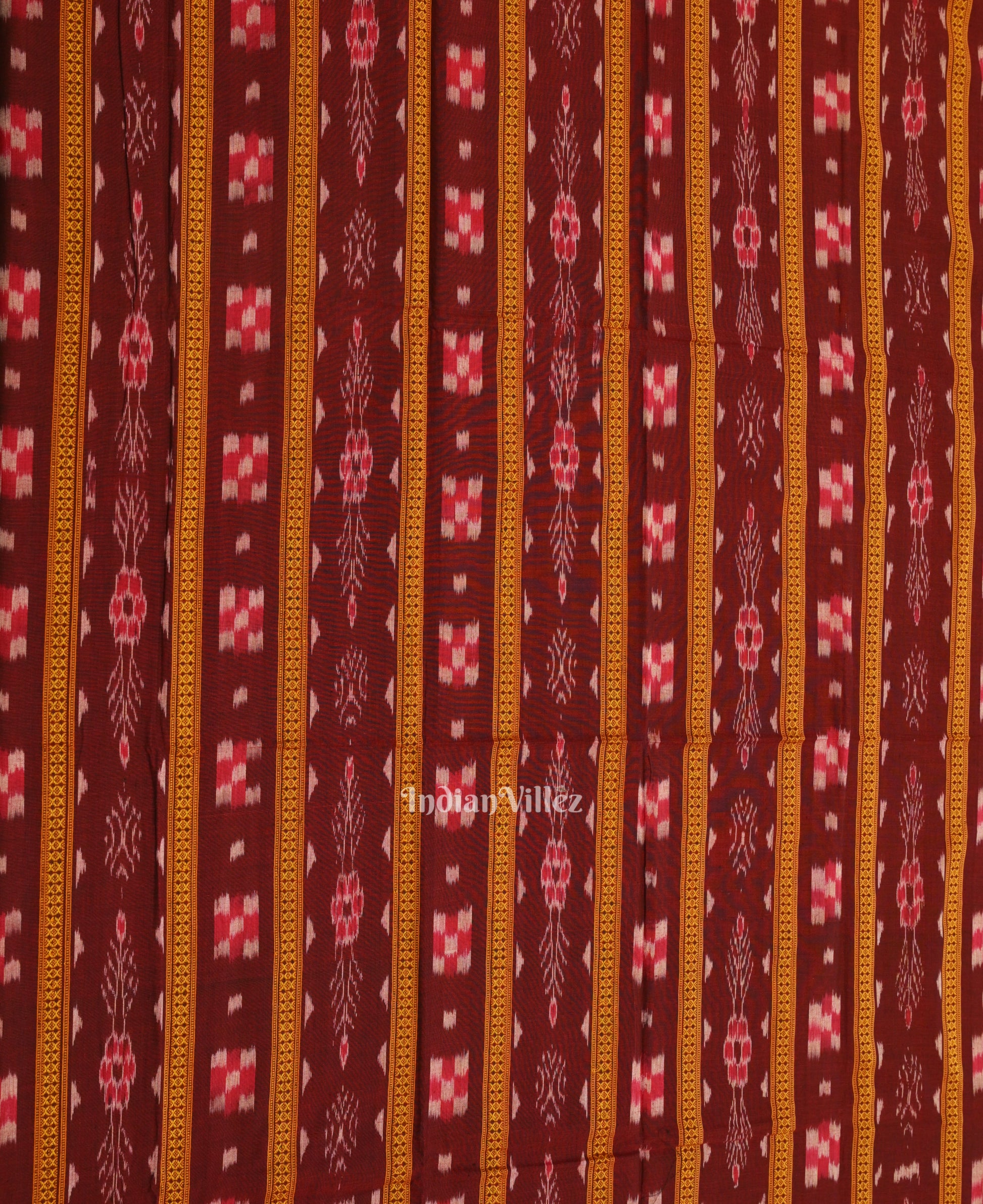 Maroon Maniabandha Sambalpuri Cotton Dress set & Dupatta 