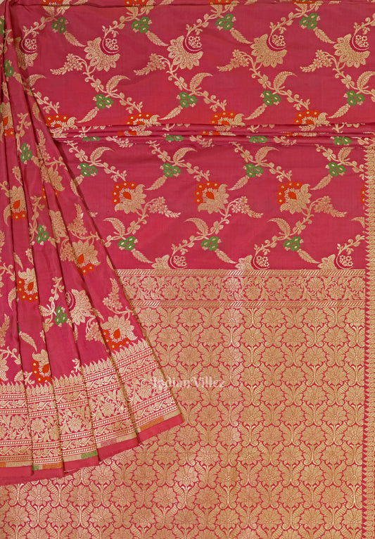 Pink Meenakari Banarasi Katan Silk Saree