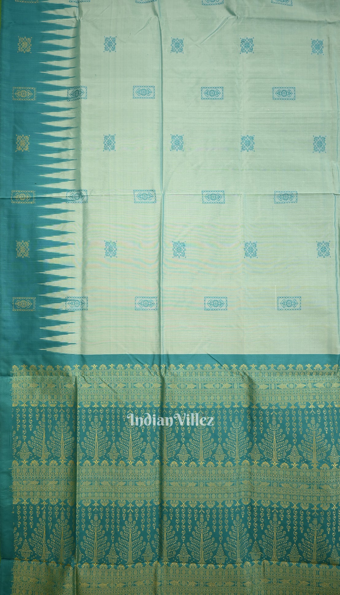 Surf Green Odisha Ikat Sambalpuri Silk Saree