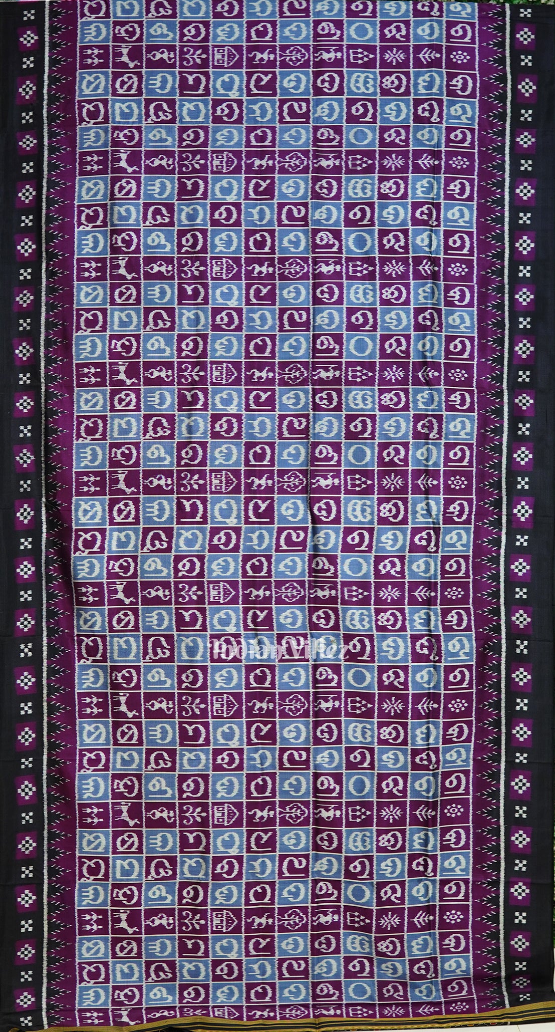 Old Mauve Gray Odia Barnamala Designer Contemporary Silk Saree