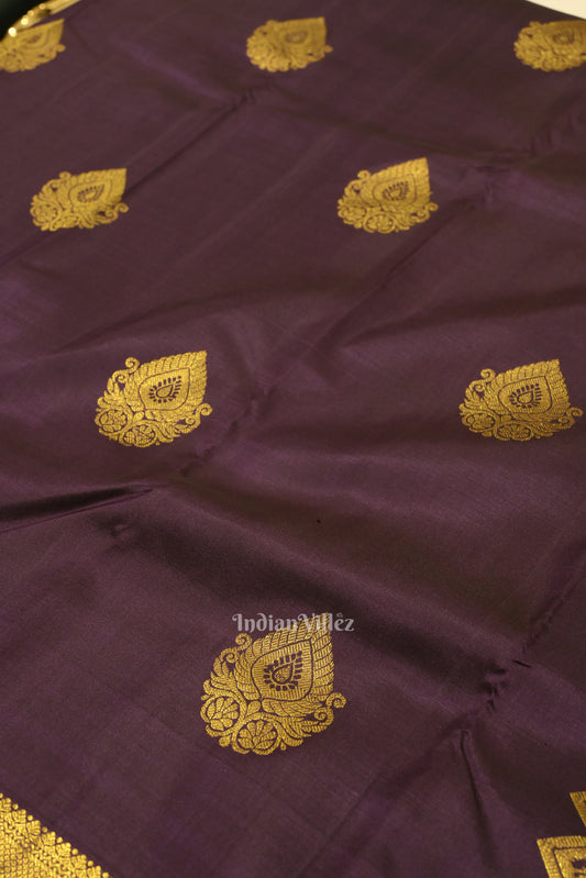 Dark Purple Doli Barat Theme at Border Kanjivaram Silk Saree