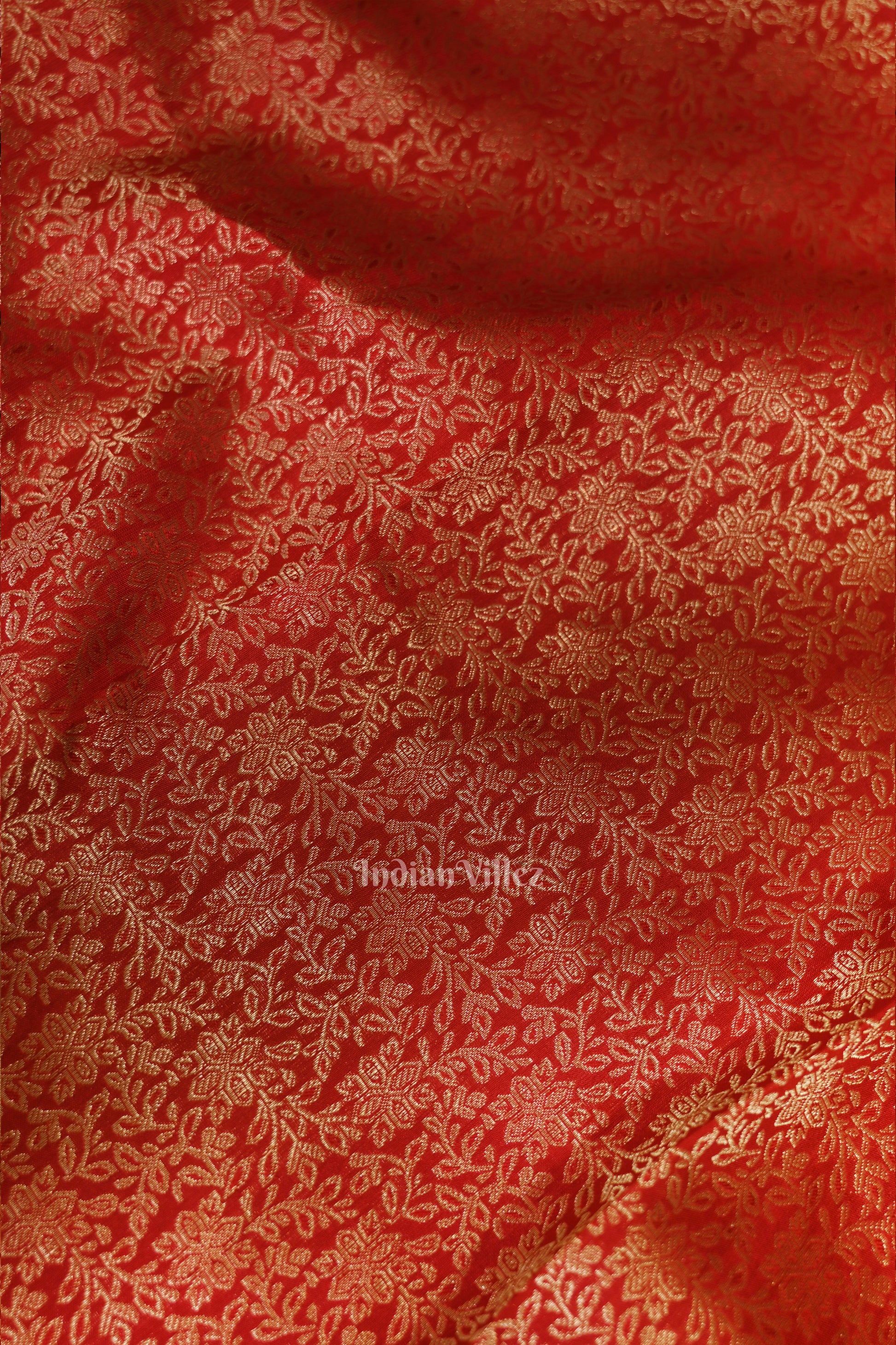 Pure Red Kanjivaram Silk Saree with Zari Brocade 