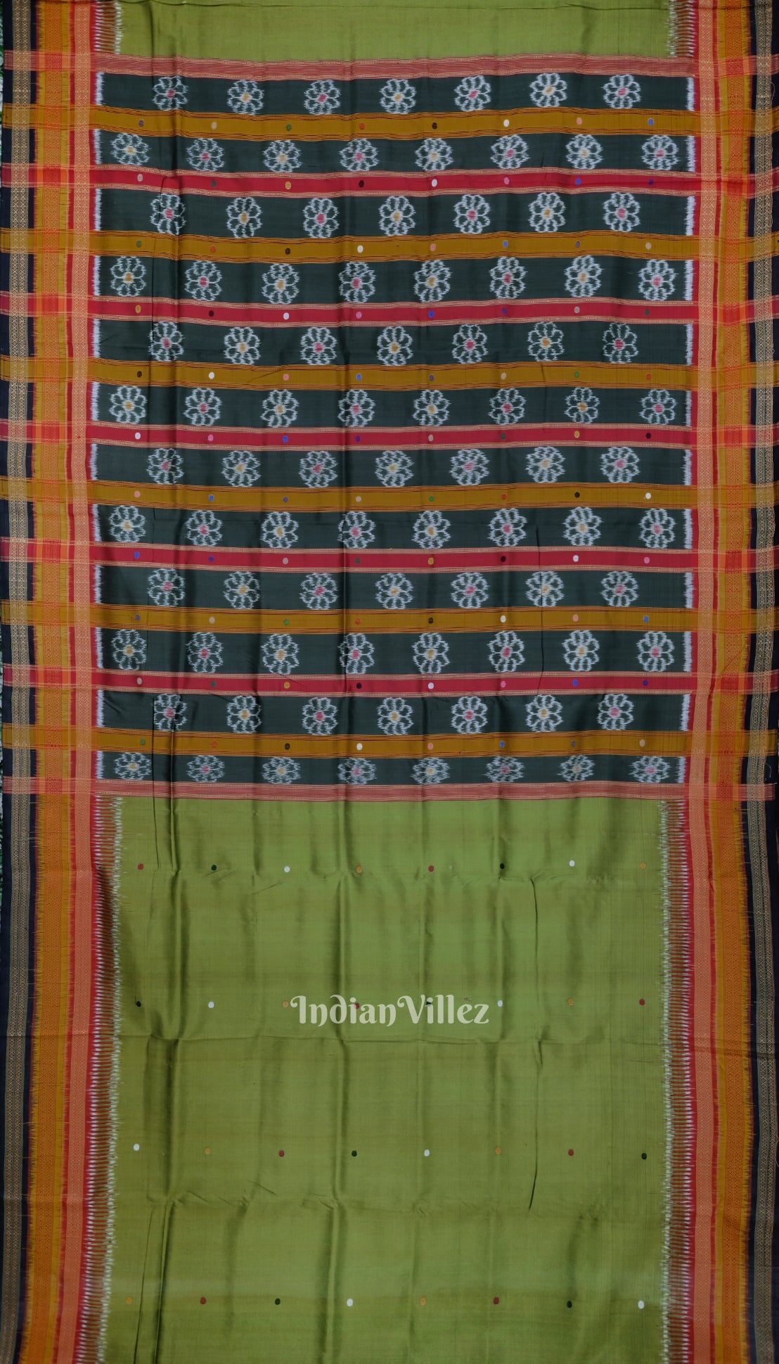 Mehndi Green Patil Design Kathiphera Khandua Silk Saree