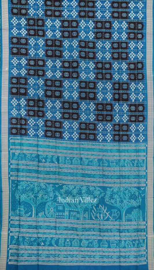 Copper Sulphate Pasapali Theme Sambalpuri Silk Saree