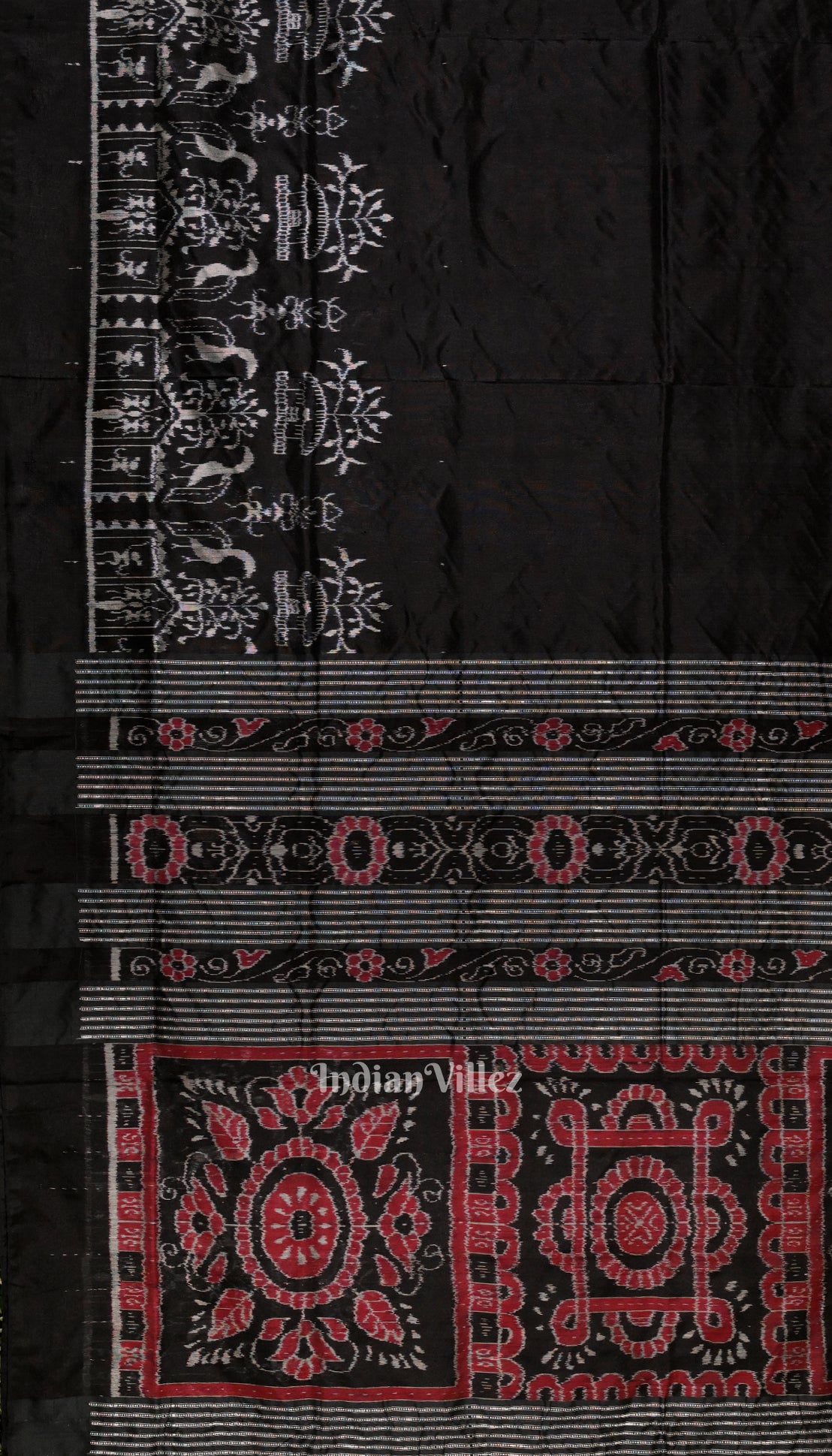 Black Tribal Jhoti Contemporary Sambalpuri Silk Saree