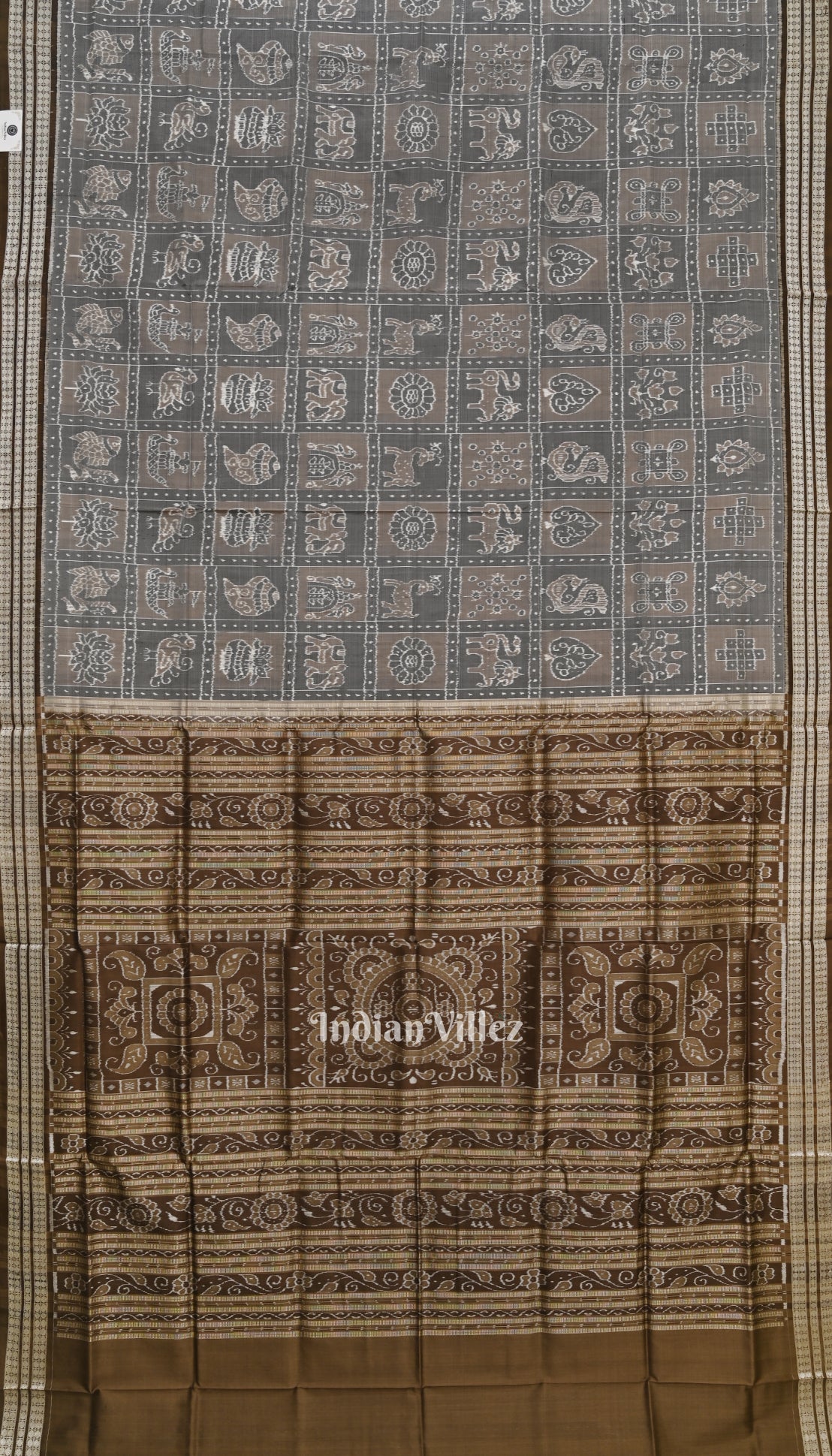 Moss Green Designer Odisha Ikat Sambalpuri Silk Saree