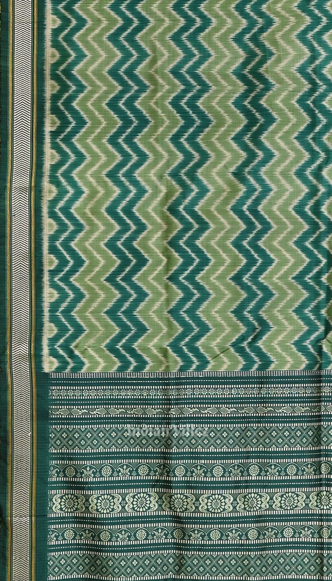 Green with Multicolour Siminoi Silk Saree 