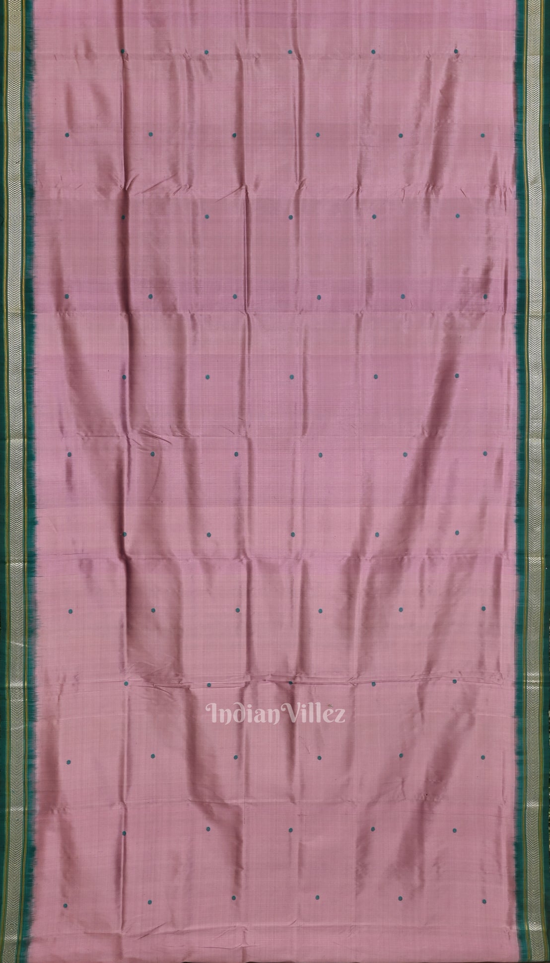 Onion with Green Odisha Handloom Sambalpuri Ikat Silk Saree 