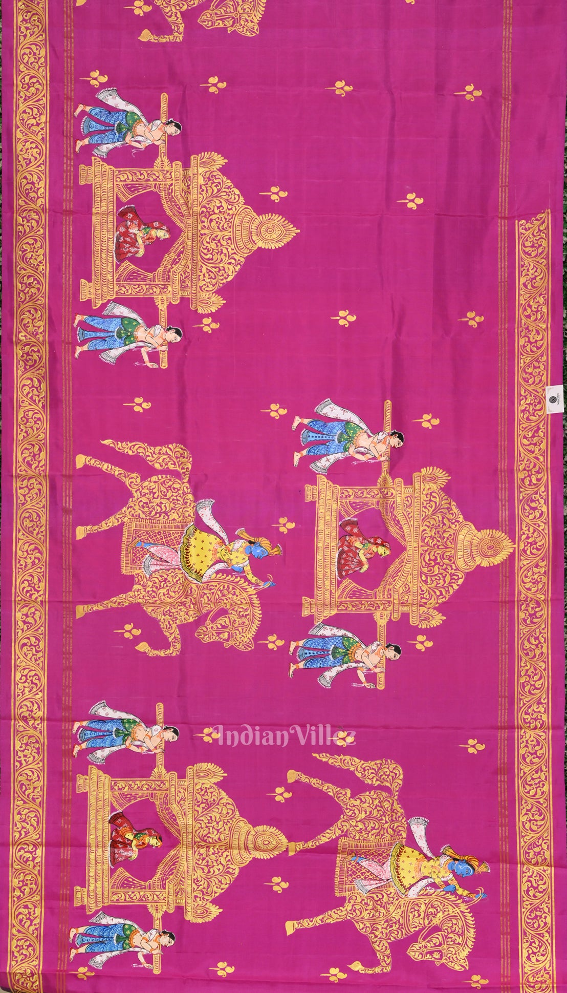 Coffee with Rani Pink Doli Barat /Palki Theme Pattachitra Silk Saree 