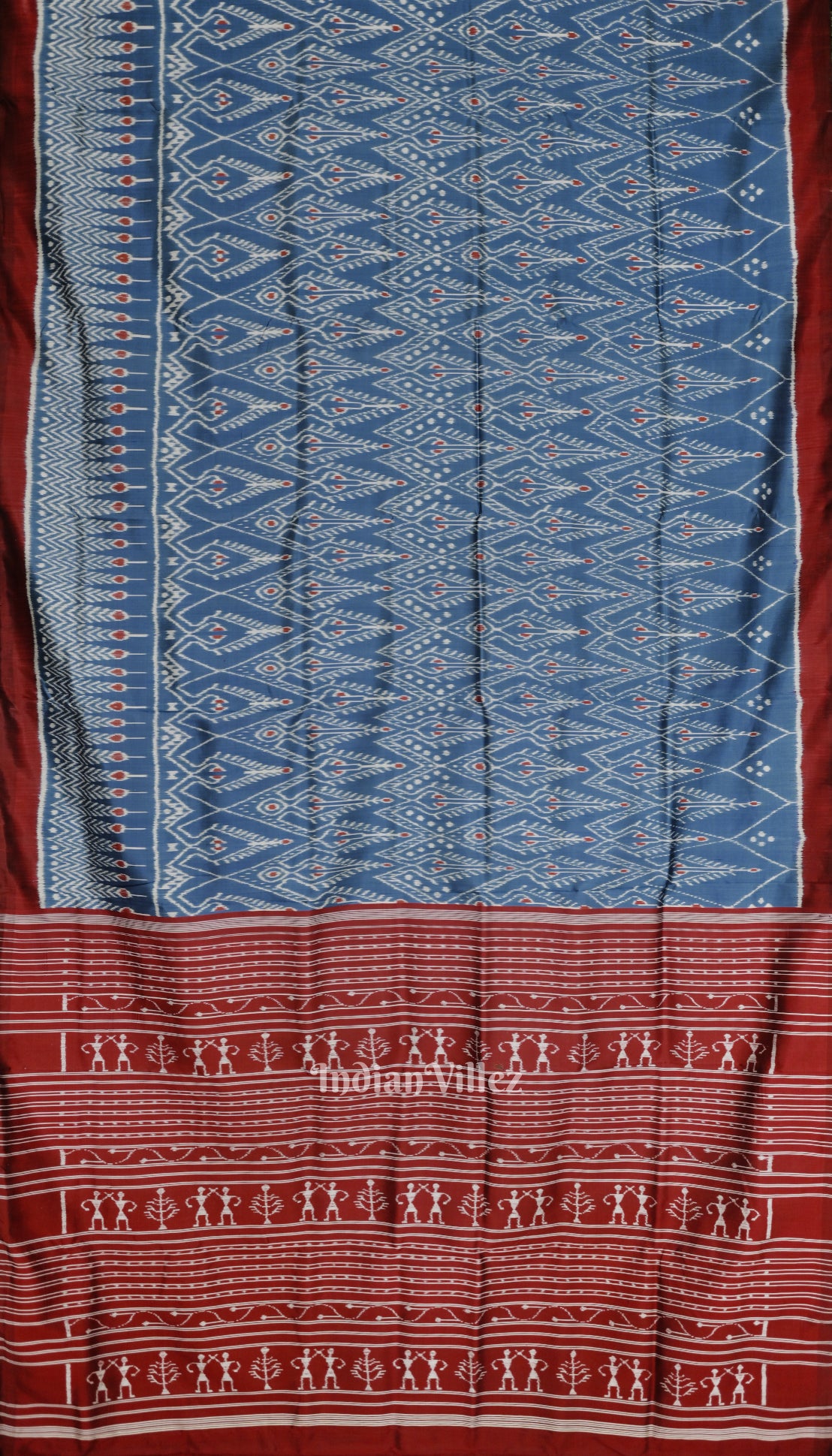 Peacock Blue Odisha Ikat Designer Contemporary Silk Saree