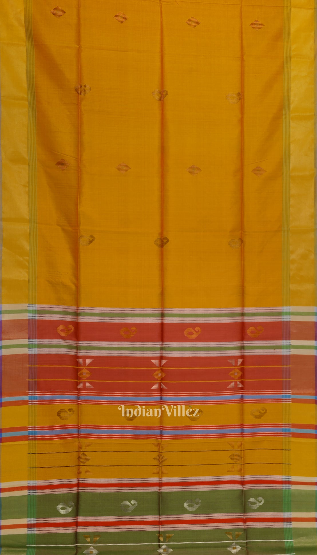 Multi Color With Golden Yellow Pure South Soft Silk Saree