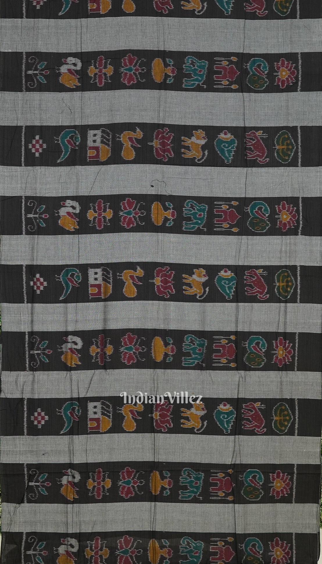 Black Grey Nabarangi Sambalpuri Cotton Saree