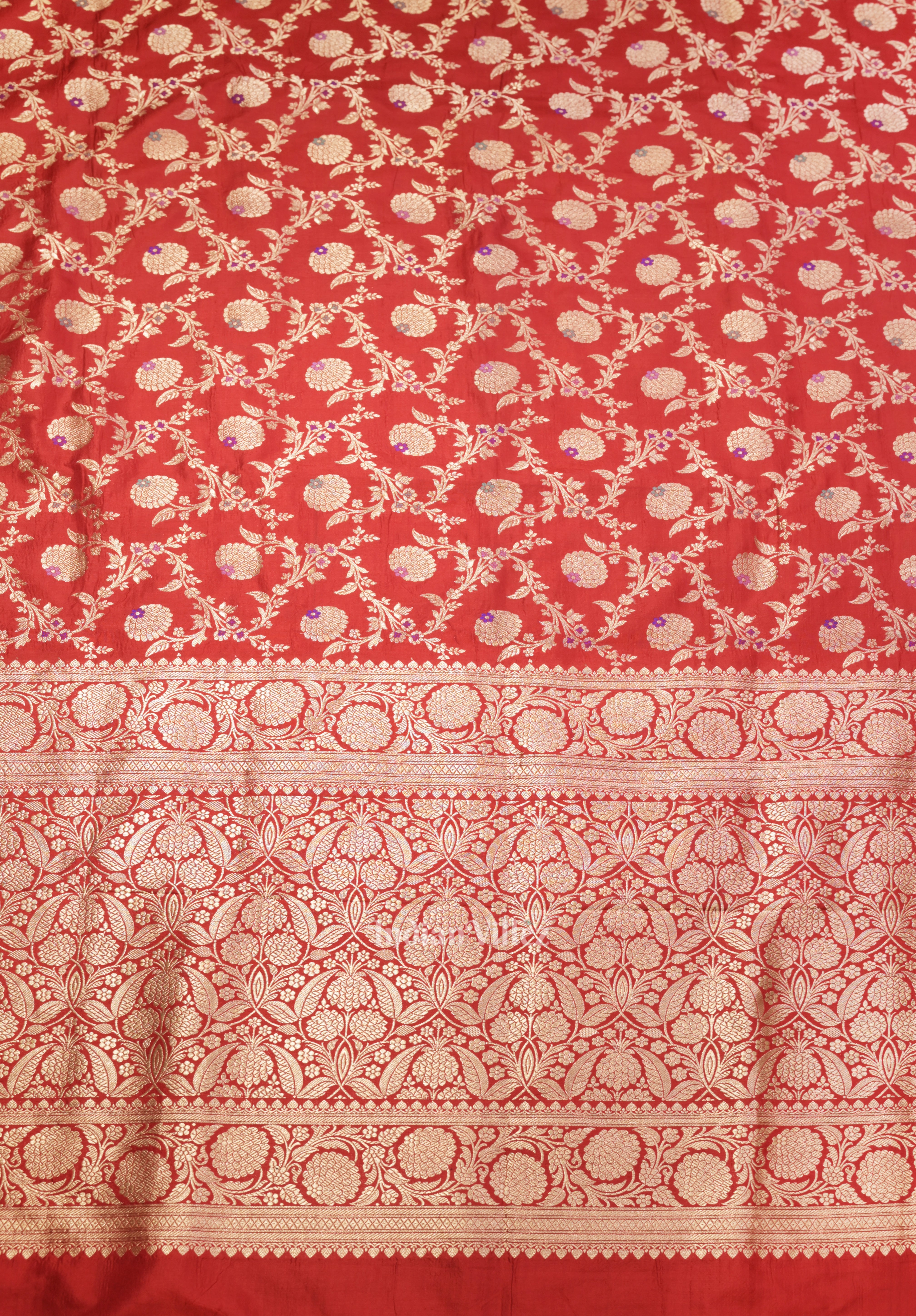 Red Meenakari Banarasi Katan Silk Saree