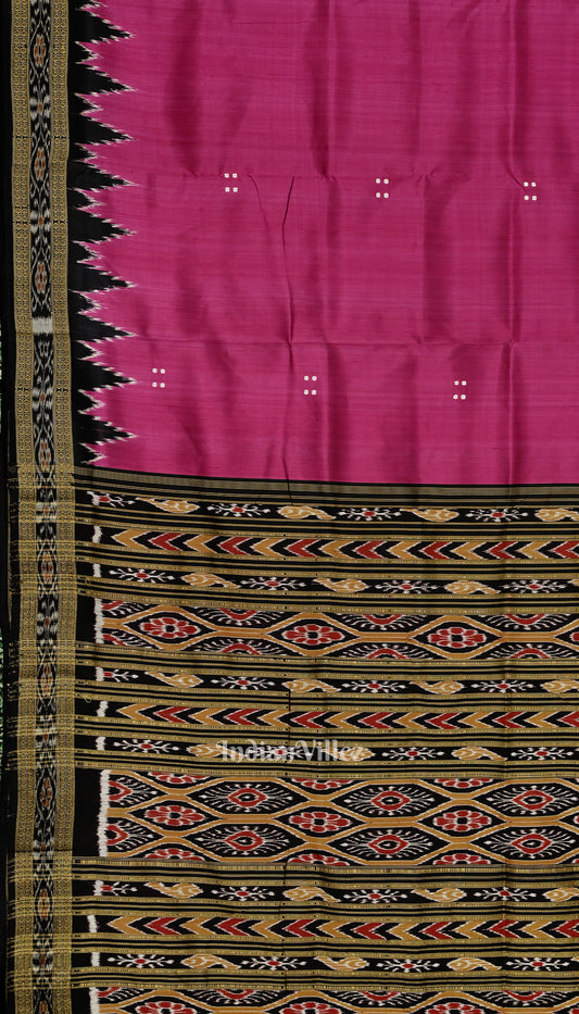 Maroon Butta Design Odisha Ikat Khandua Silk Saree