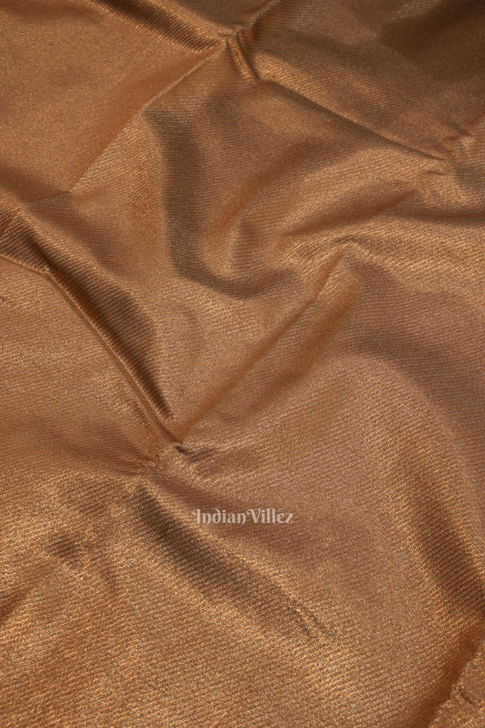 Copper With Silver Work Pure Kanjivaram Tissue Silk Saree