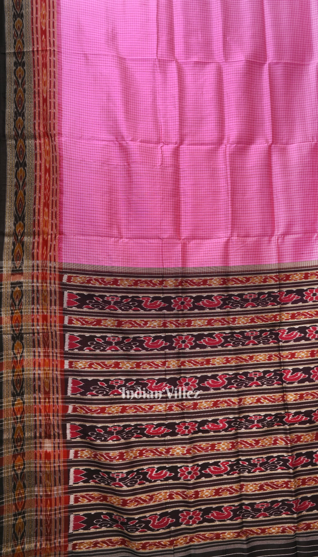 Rani Pink Odisha Ikat Khandua Silk Saree