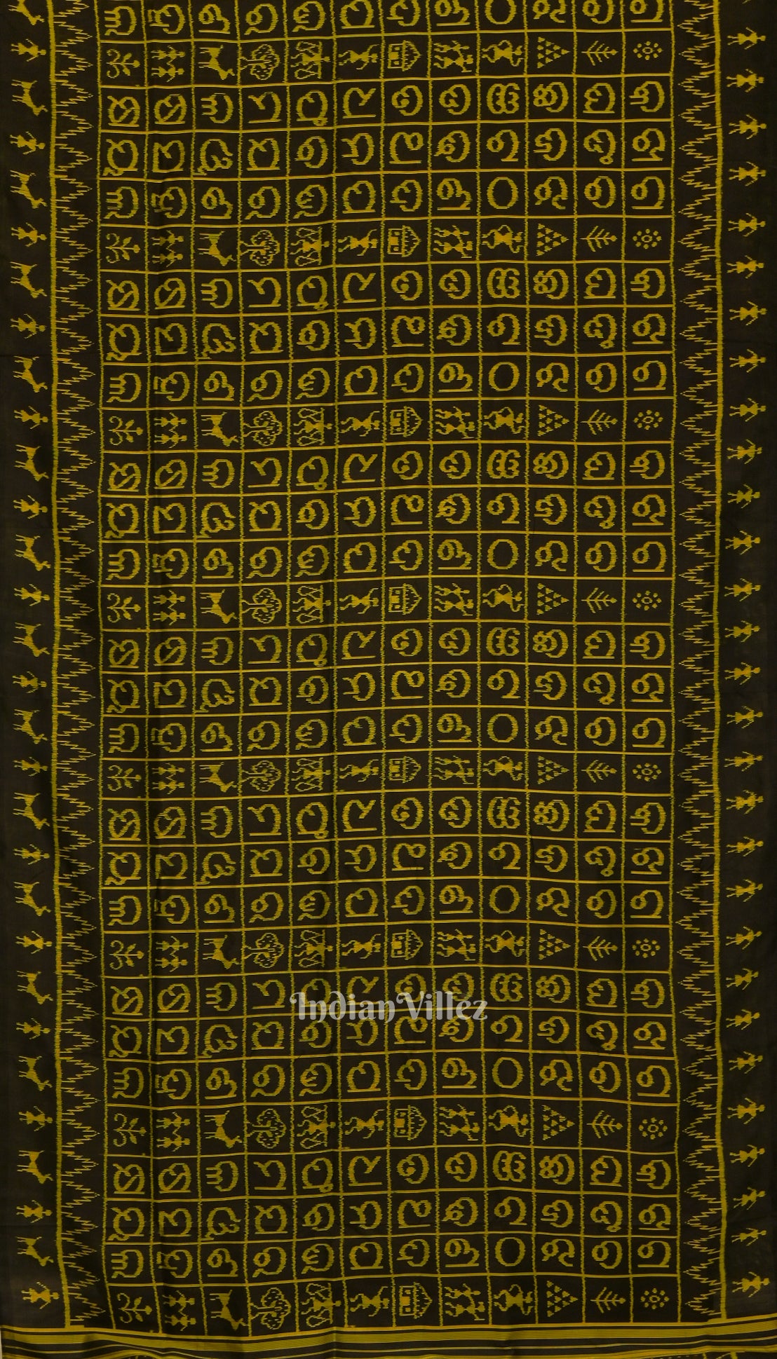 Black Odia Barnamala Contemporary Silk Saree