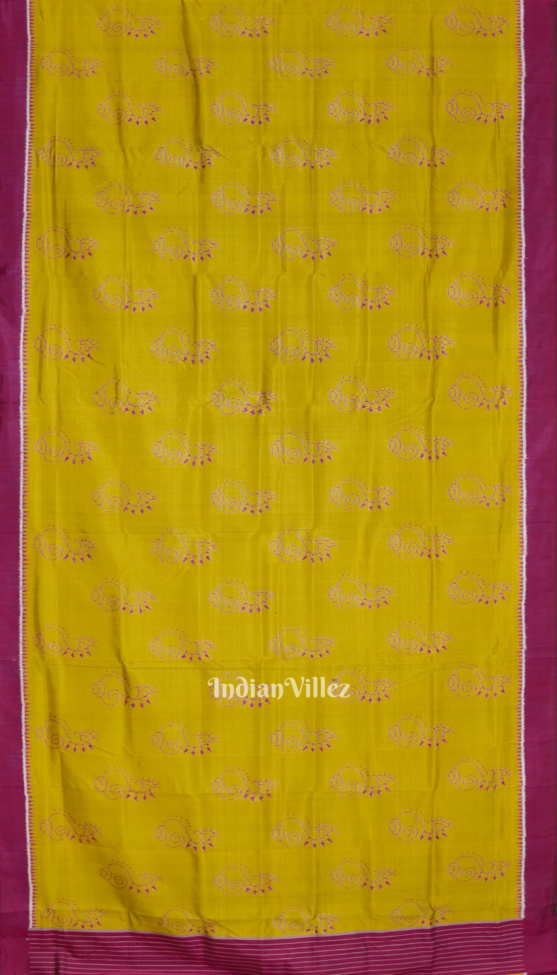 Olive Green Odisha Ikat Shankha Designer Contemporary Silk Saree