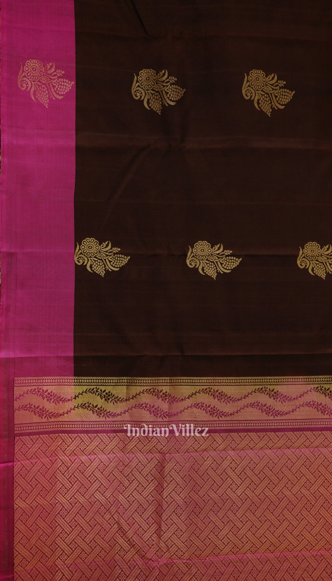 Coffee With Magenta Pure Kanjivaram Soft Silk Saree