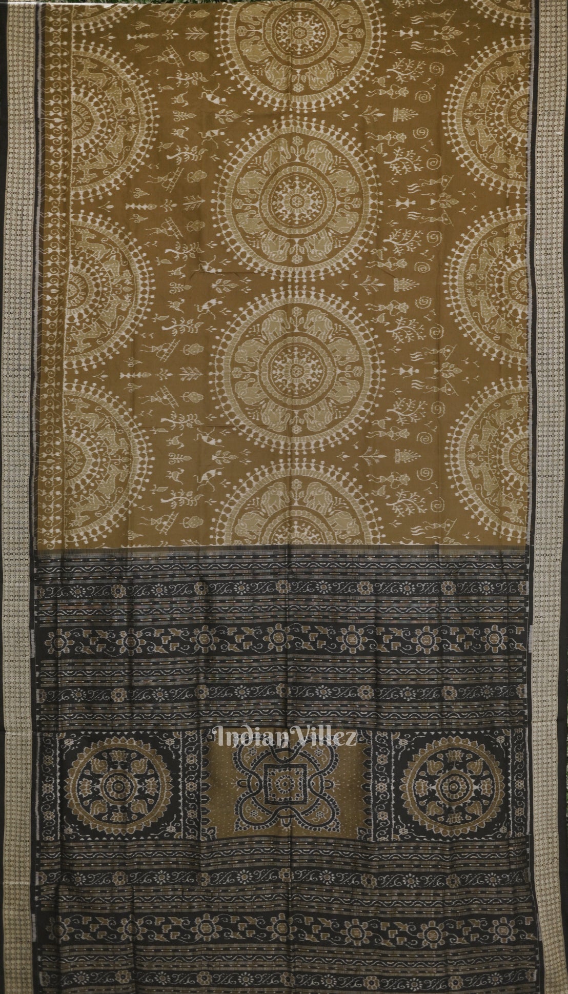 Trtout Grey Odisha Ikat  Sambalpuri Silk Saree