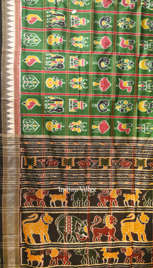 Green Nabakothi Odisha Ikat Khandua Silk Saree