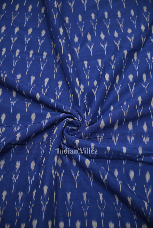 Blue Handwoven Pochampally Ikat Cotton Fabric