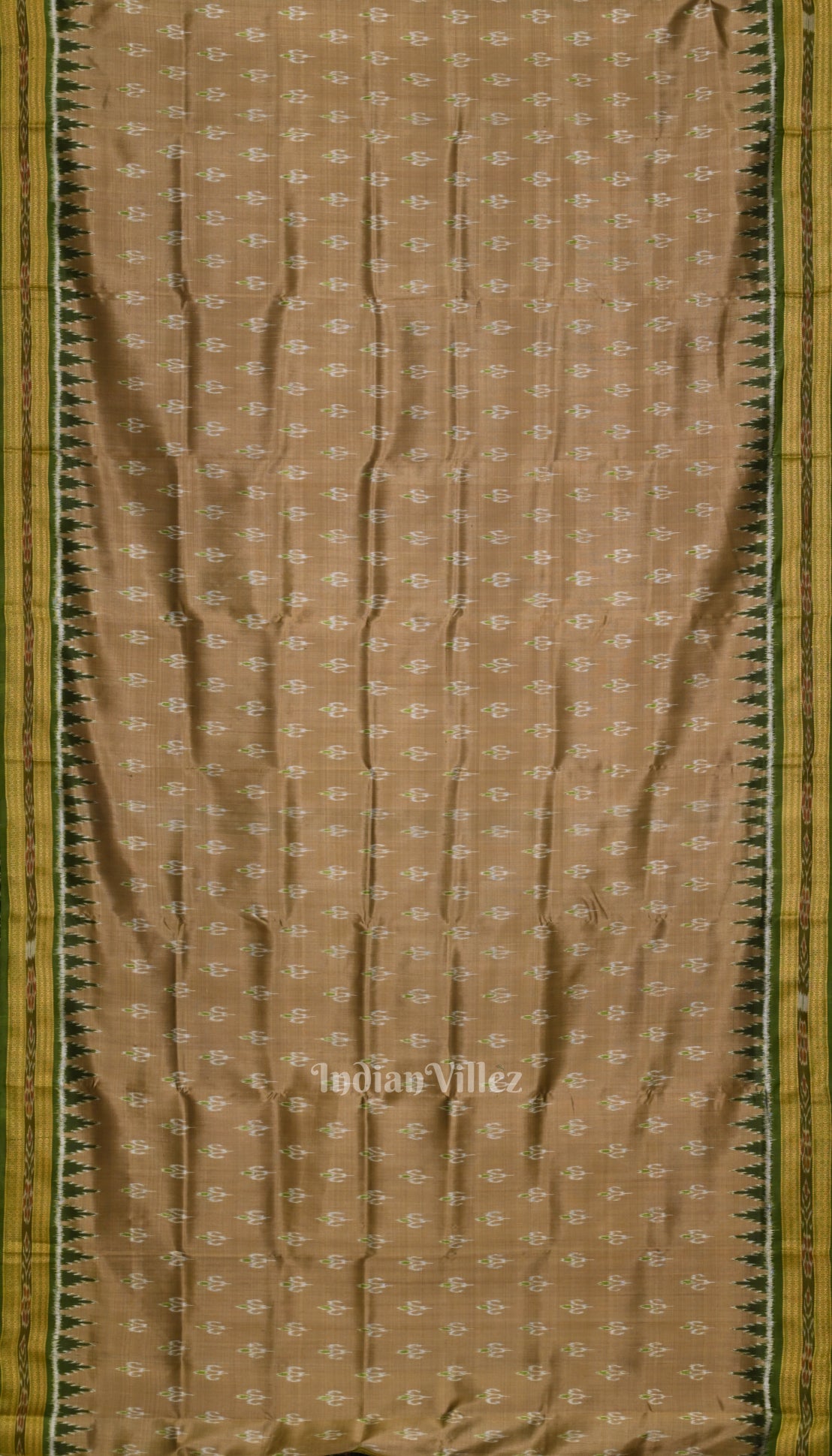 Olive Green Odisha Handloom Khandua Silk Saree