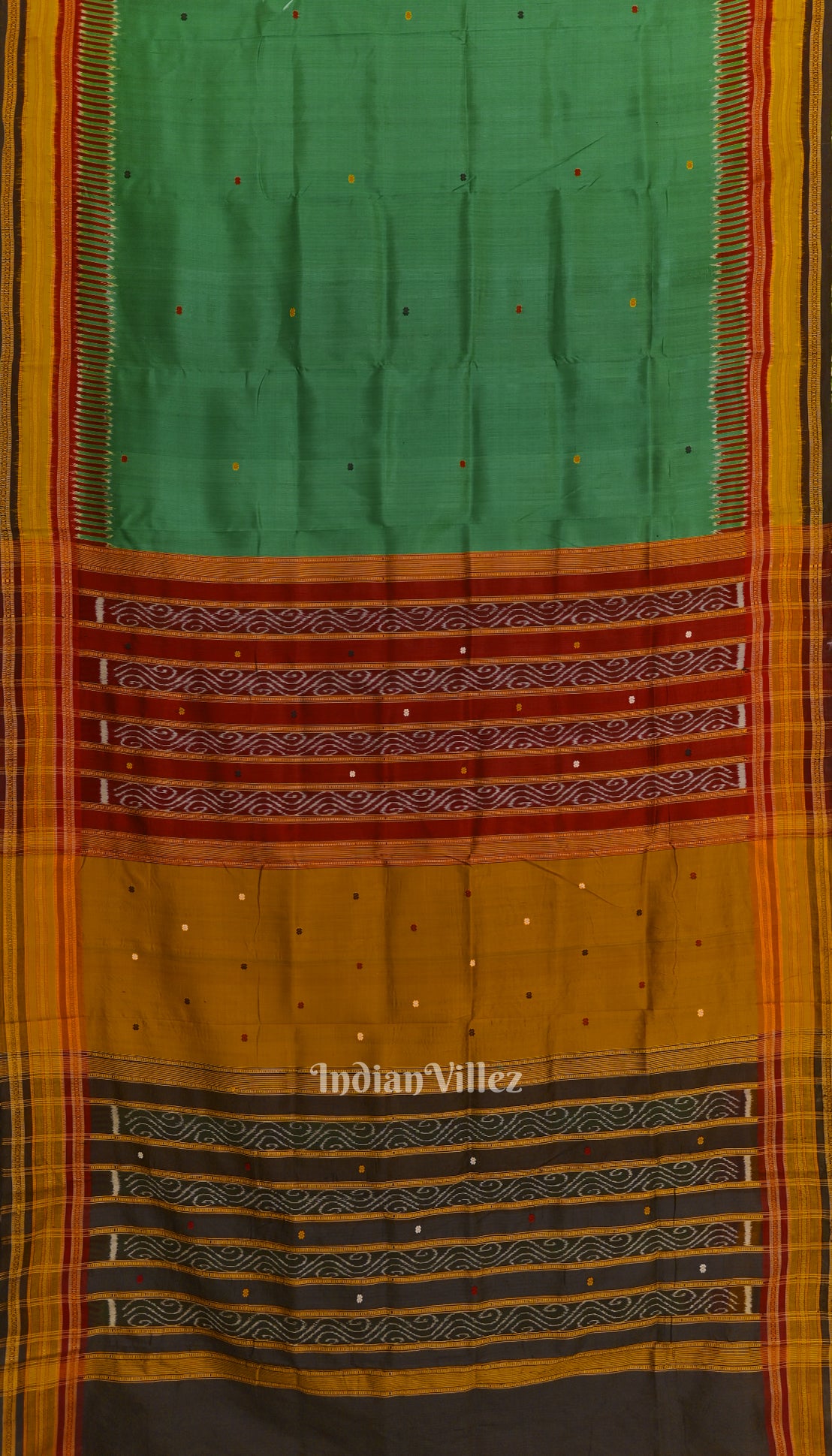 Green Kathiphera Odisha Ikat Khandua Silk Saree