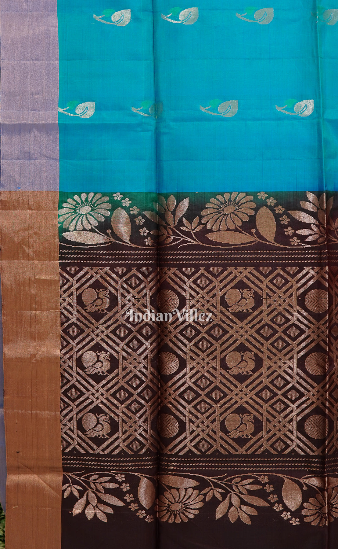 Sky Coffe Handwoven South Soft Silk Saree