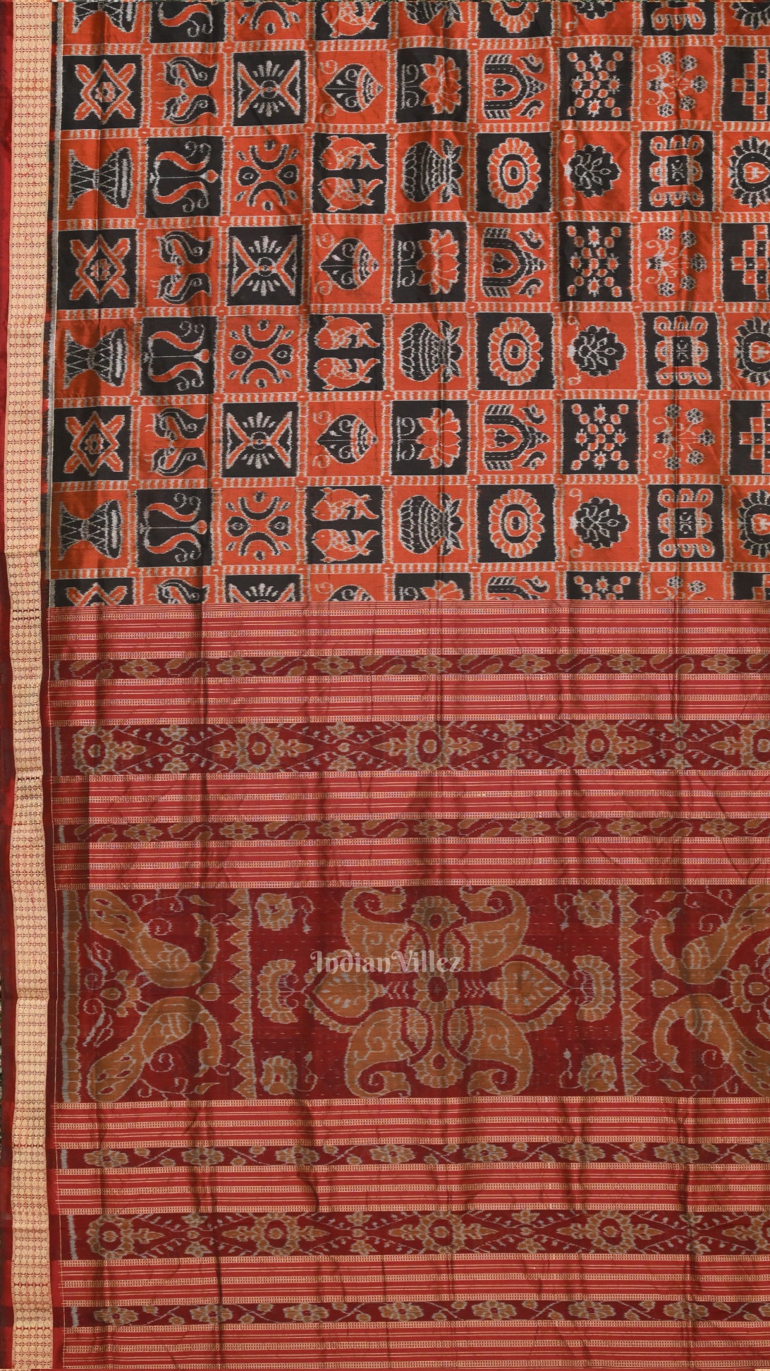 Coffee Brown Nabakothi Odisha Ikat Sambalpuri Silk Saree