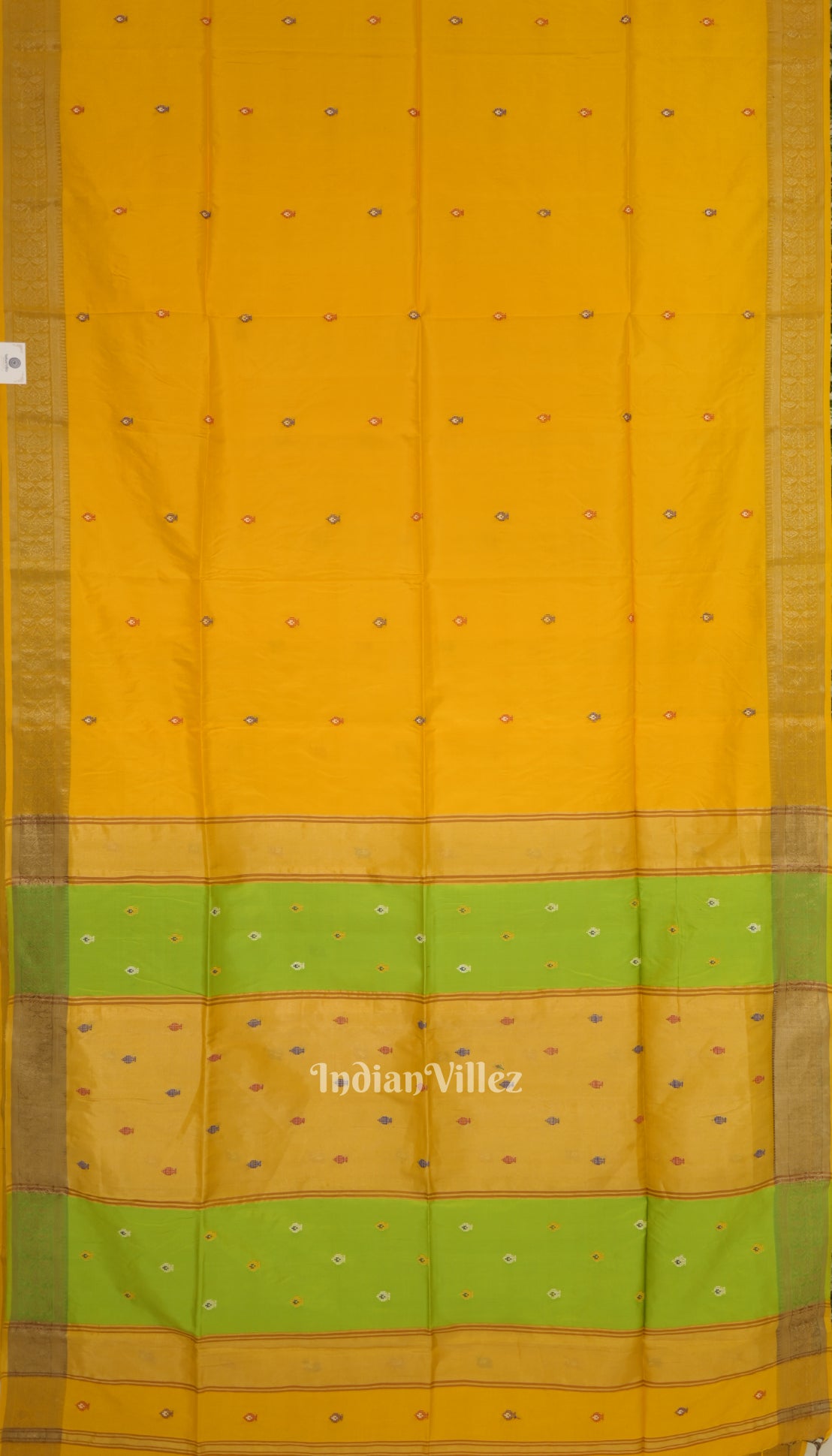 Yellow With Green Pure South Soft Silk Saree