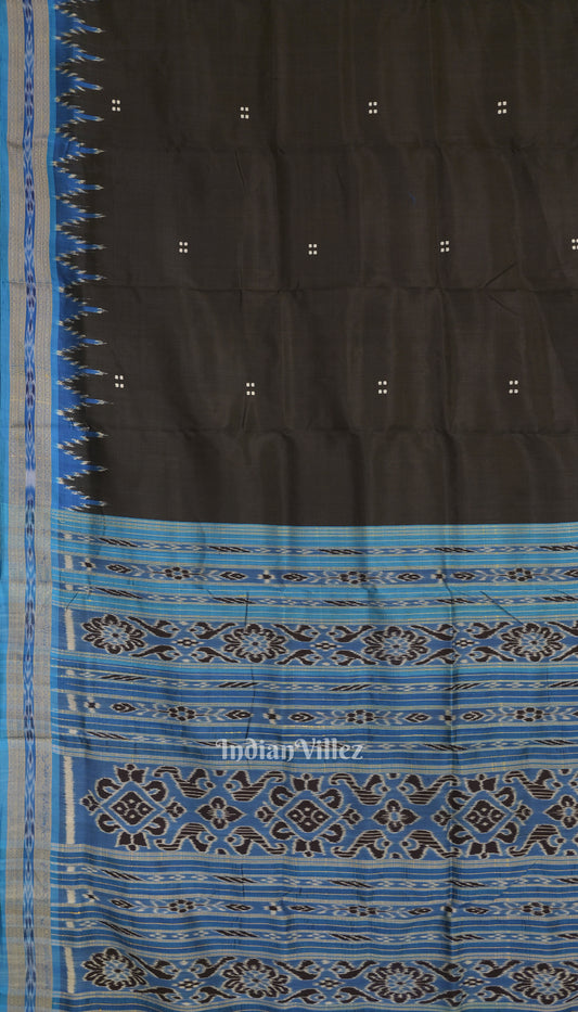 Black Cupper Sulphate Butta Odisha Ikat Khandua Silk Saree