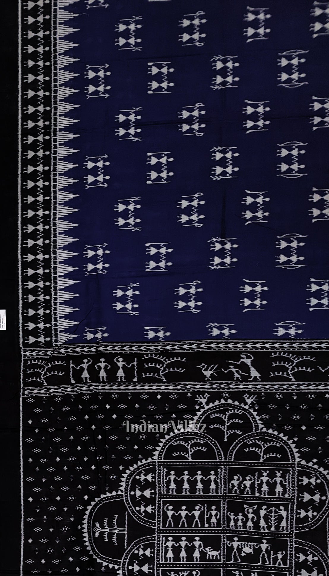 Blue Tribal Odisha Ikat Pure Sambalpuri Cotton Saree